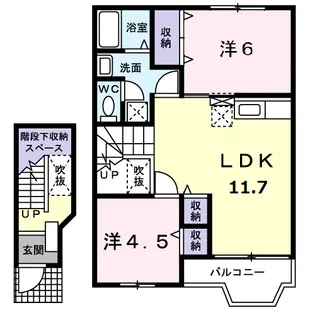 エクセルハイムⅡ【2階】の間取り