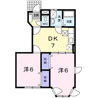 サンビレッジ河原田Ⅱ【1階】の間取り