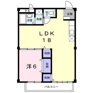 シティハイツさざらいA【2階】の間取り