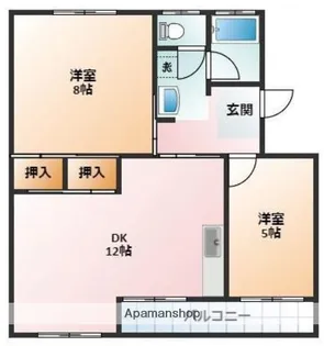 ヤマナハイツ【D2号室】の間取り