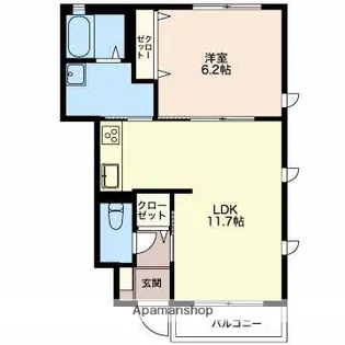 MODERNO【B103号室】の間取り