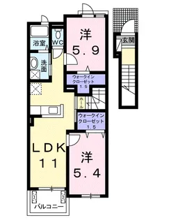 スペリアージュⅡ【2階】の間取り