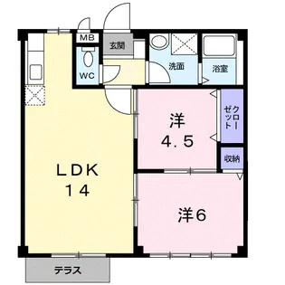 エルディムヒラタ【1階】の間取り