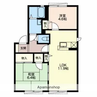 シャルム【A203号室】の間取り