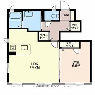 リーフガーデンハイツ【A102号室】の間取り