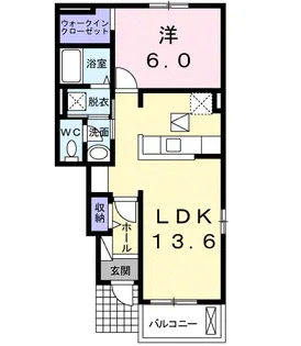 パディー フィールドA【1階】の間取り