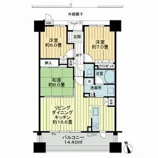 サーパス諏訪町【3階】の間取り