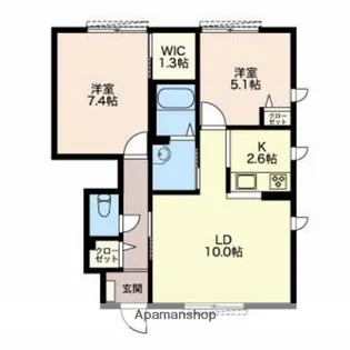 クレストⅡ【1階】の間取り