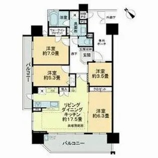 ライオンズ四日市富田マークレジデンス【11階】の間取り