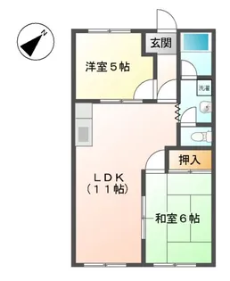 コーポFUKUJIN【1階】の間取り