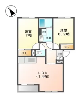 ファインコートA棟【2階】の間取り