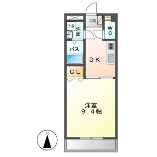 1DKの間取り画像