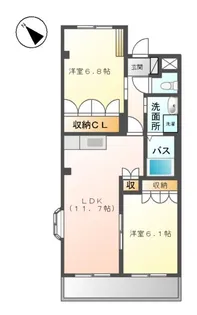 クレストールⅡ【2階】の間取り