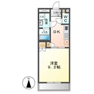 1DKの間取り画像