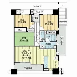 サーパス安島【9階】の間取り