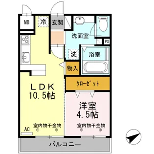 タウンコート堀木【3階】の間取り