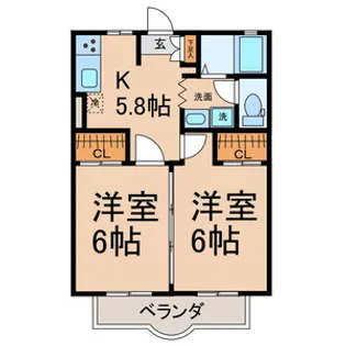 カーサ・ボニータ【1階】の間取り