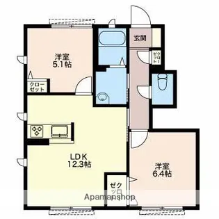レガール北野【B101号室】の間取り