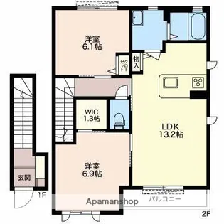 リーフガーデンハイツ【E201号室】の間取り