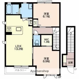 リーフガーデンハイツ【E202号室】の間取り