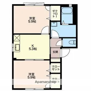 タウンKOMO C棟【1階】の間取り