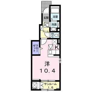 サンライズ川越 B【1階】の間取り