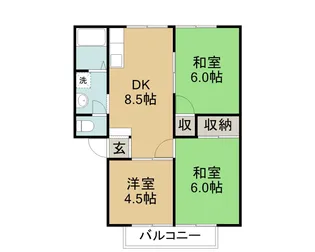 サンシティ仲之坊【202号室号室】の間取り
