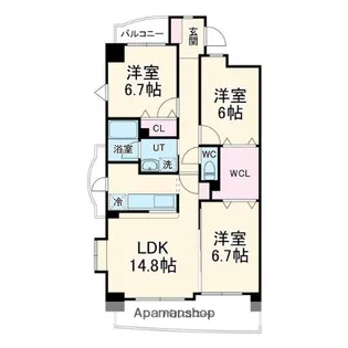 SANTNORE【206号室】の間取り