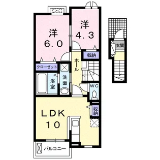 ウッドパークⅡ A【2階】の間取り