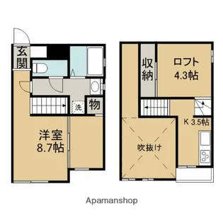 1Kの間取り画像