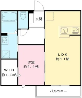 ハートウィズ1122 A棟【202号室号室】の間取り