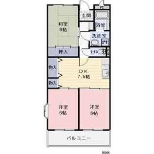 オーガイトKITAOKA A棟【2階】の間取り
