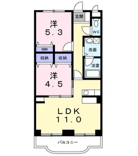 ヴィラ ハヤカワ【3階】の間取り