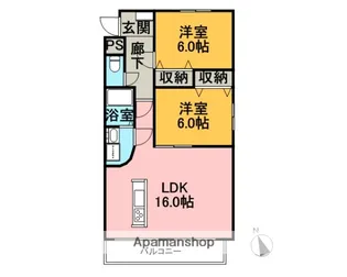 フレンドリーⅡ【2階】の間取り