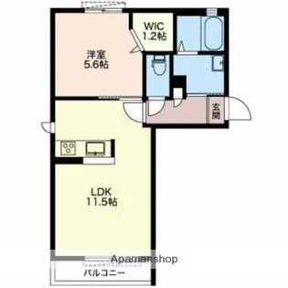 パラシオン日永西【A203号室】の間取り