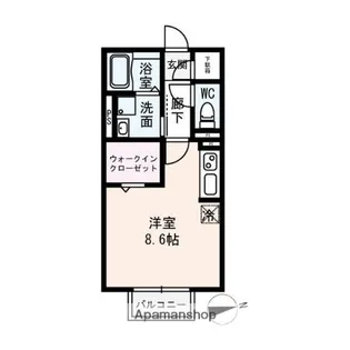エクセルーム K−Ⅲ.【201号室】の間取り