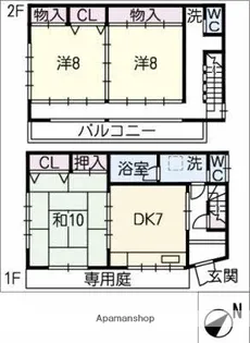 三重県桑名市南寺町【一戸建】の間取り