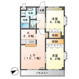 グリーンコーポ花水木【3階】の間取り