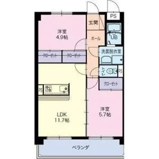 プリリアンスTAKEKOSHI【2階】の間取り