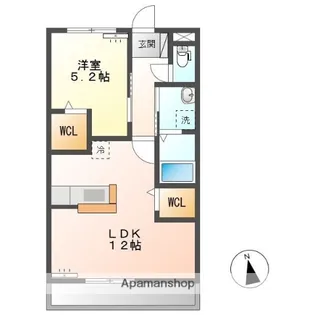 シトリンⅠ・Ⅱ【Ⅰ・202号室】の間取り