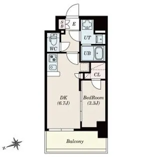 SーRESIDENCE四日市安島ALOGGIO(アロッジオ) F【9階】の間取り