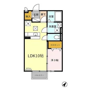 ポートサイド カクサン【1階】の間取り