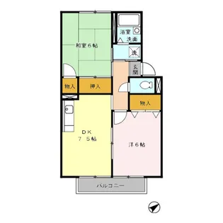 プレジール三宅 D【1階】の間取り