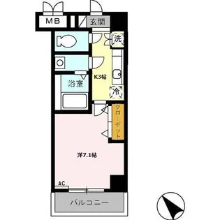 1Kの間取り画像