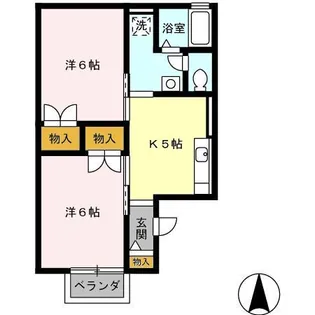 蓮花寺ハイツ B【2階】の間取り