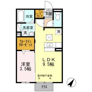 TETRE ROUGE(テルトルルージュ)【1階】の間取り