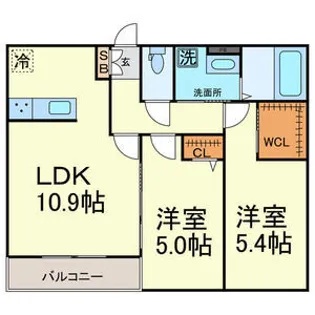 SUNLIFE IN 桑名【105号室号室】の間取り