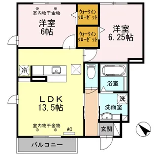 アモロッソ B棟【1階】の間取り