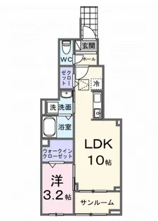 アソシエ日永【1階】の間取り