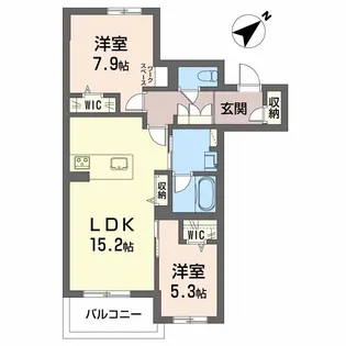 グランドール富田【3階】の間取り